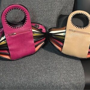 Stylish Pink and Tan Women's Handbag